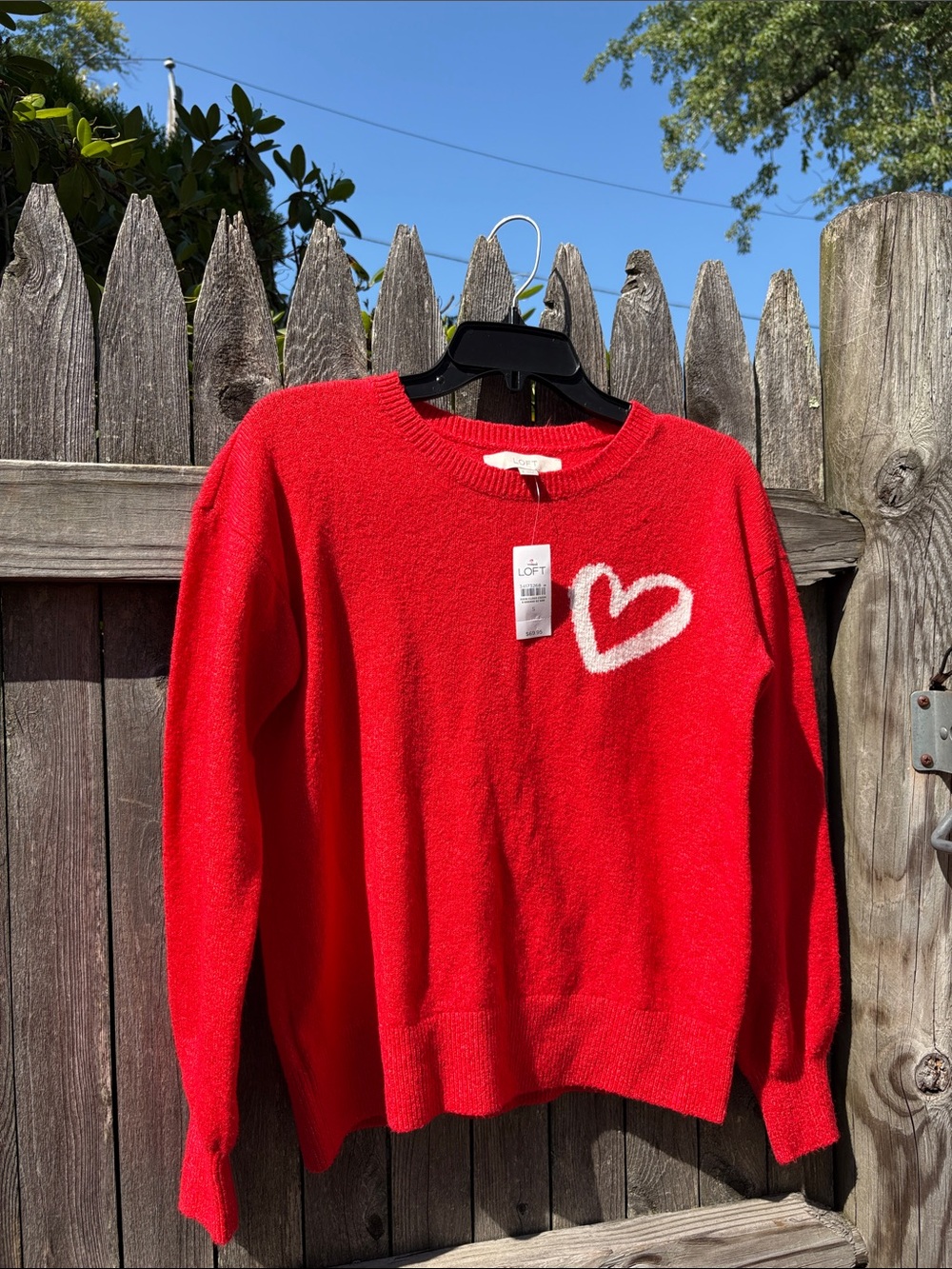 Loft small strawberry heart sweater! NWT!!